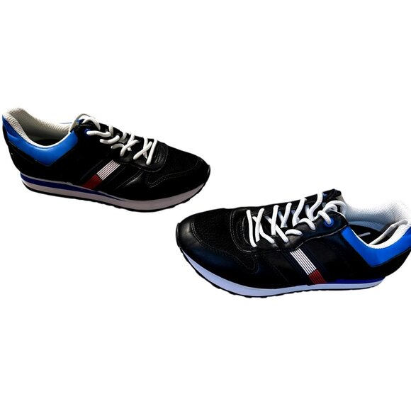 Tommy Hilfiger Mens Black Blue Athletic Sneakers Size 7.5M Running Shoes - Picture 4 of 5